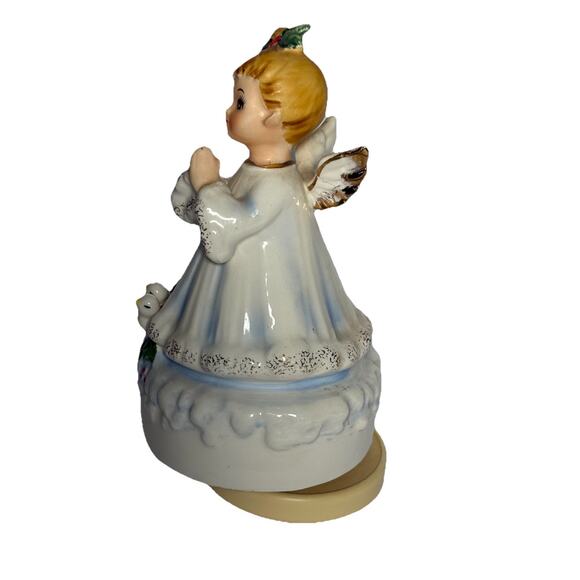 Vintage Josef Original Christmas Angel Rotating Music Box Silent Night - Picture 4 of 14